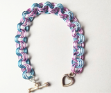 Kids Chainmaille Bracelet – Pale blue & Pink (3-Link Design, 5.5