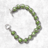 💚 Bright Green Bead Captured Chainmaille Bracelet