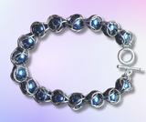 Lake Superior Blue Capture Bead Chainmaille Bracelet