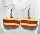 Naturally Elegant: LotusLeaf Inlay Wood Earrings