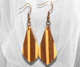 Timeless Sophistication: Long Teardrop Inlay Wood Earrings