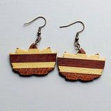 lotus leaf inlay wood earrings 