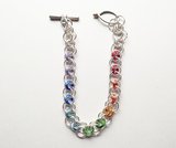 🤍 Silver Rainbow Helm Weave Chainmaille Bracelet