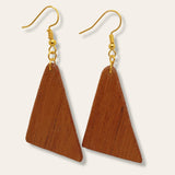 triangle walnut earrings