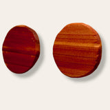 round one inch cedar wood earrings