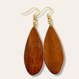 teardrop walnut wood earrings