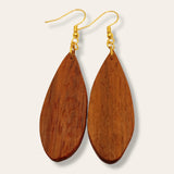 teardrop walnut wood earrings