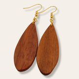 teardrop walnut wood earrings