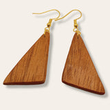 triangle walnut earrings
