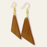 triangle walnut earrings